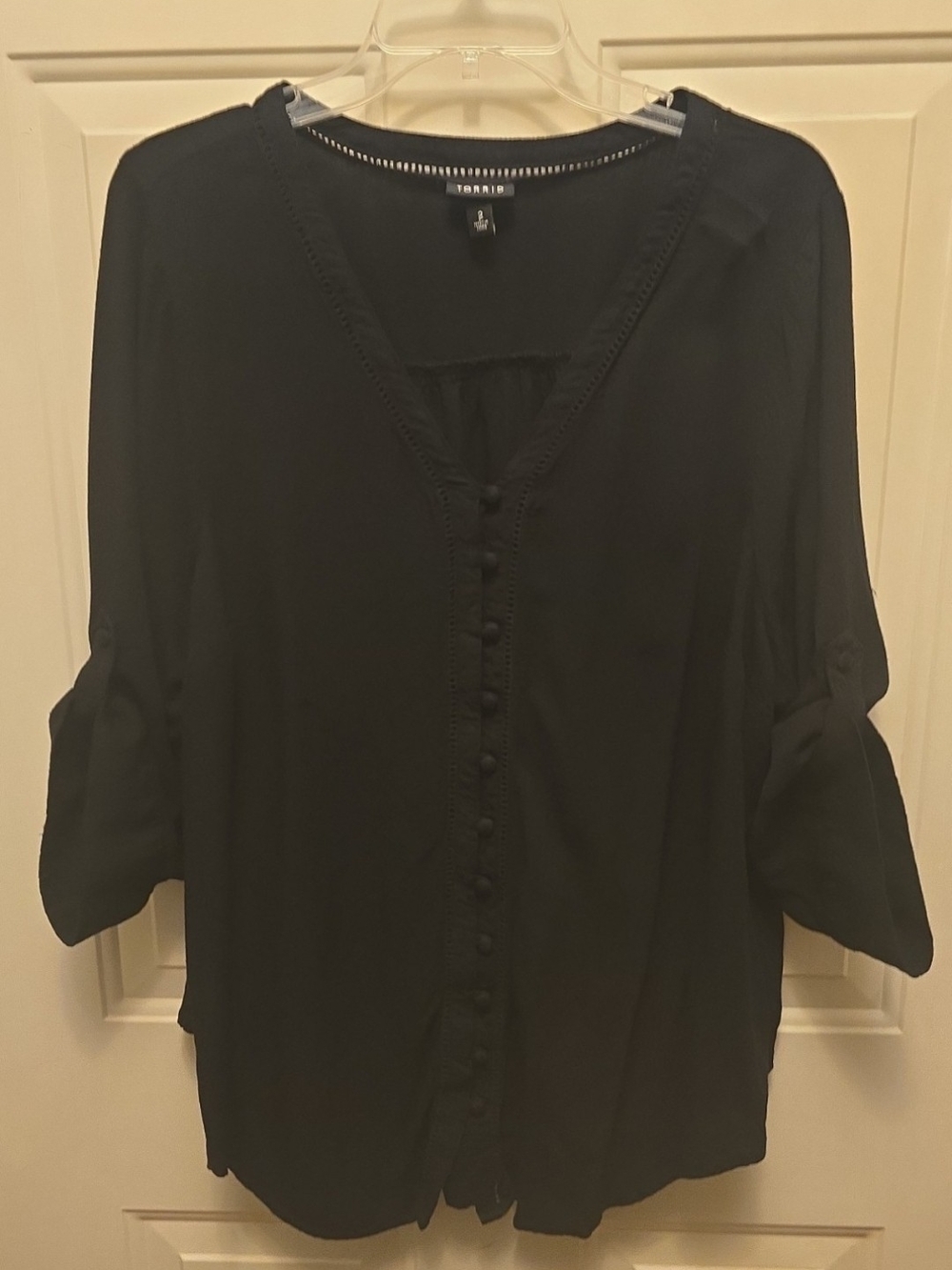 Torrid Black Button-front Blouse Size 2 =18/20
